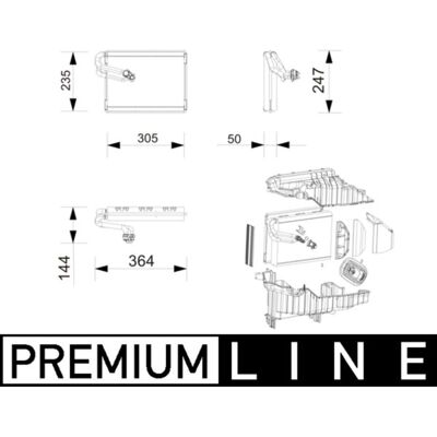 Verdampfer, Klimaanlage MAHLE AE 271 000P Verdampfer, Klimaanlage MAHLE AE 271 000P