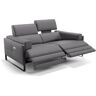 sofanella Italienisches Ledersofa MILO 2-Sitzer Couch 174x101x89cm grau