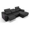 sofanella Ecksofa mit Relaxfunktion MONTEFINO Eckcouch 287x75x108cm Schwarz