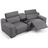 sofanella Leder Kinosofa LORETO Relaxcouch 222x76x104cm Grau