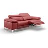 sofanella Ledercouch MILANO mit Relaxfunktion 3-Sitzer 202x106x77cm rot