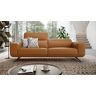 sofanella Designer Leder 3-Sitzer Couch MERANO Lounge Sofa Designcouch 210x109x73cm Orange