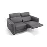 sofanella Ledersofa 2-Sitzer NOVARA Relaxfunktion Leder Sofa Couch 160x98x89cm grau