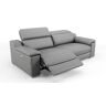 sofanella Ledergarnitur mit Relaxfunktion MACELLO 204x110x78cm grau