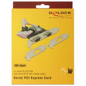Delock PCI Express Karte > 2 x Seriell RS-232 High Speed 921K, Schnittstellenkarte