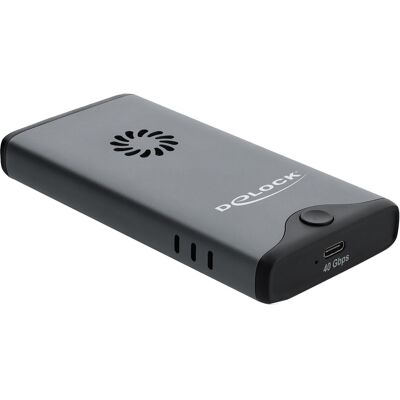 Delock USB-C 40 Gbps für M.2 NVMe PCLe SSD mit Lüfter, Laufwerksgehäuse Delock USB-C 40 Gbps für M.2 NVMe PCLe SSD mit Lüfter, Laufwerksgehäuse