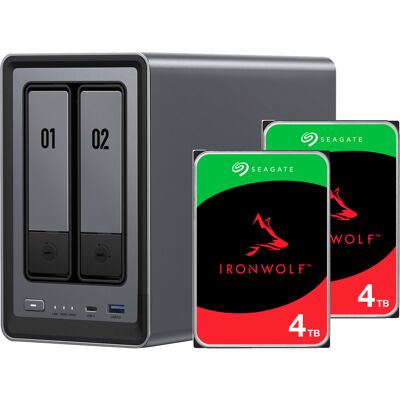 UGREEN DXP2800 + 2x 4 TB Seagate IronWolf HDD Bundle, NAS UGREEN DXP2800 + 2x 4 TB Seagate IronWolf HDD Bundle, NAS