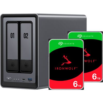 UGREEN DXP2800 + 2x 6 TB Seagate IronWolf HDD Bundle, NAS UGREEN DXP2800 + 2x 6 TB Seagate IronWolf HDD Bundle, NAS