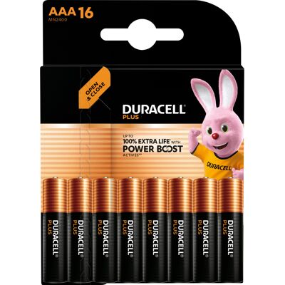 Duracell Plus Alkaline Batterie, Micro AAA LR03 1,5V, Extra Life Duracell Plus Alkaline Batterie, Micro AAA LR03 1,5V, Extra Life