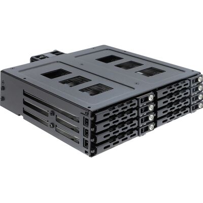 Delock 5.25″ Wechselrahmen für 8 x 2.5″ SATA oder SAS HDD / SSD mit Schloss, Einbaurahmen Delock 5.25″ Wechselrahmen für 8 x 2.5″ SATA oder SAS HDD / SSD mit Schloss, Einbaurahmen