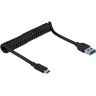 Delock USB 3.2 Gen 2 Spiralkabel, USB-A Stecker > USB-C Stecker