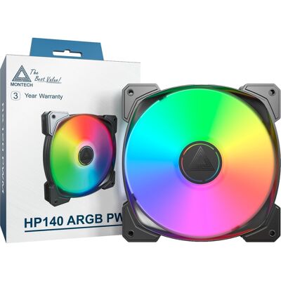 Montech HP140 ARGB PWM 140x140x25, Gehäuselüfter Montech HP140 ARGB PWM 140x140x25, Gehäuselüfter