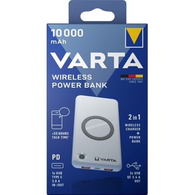 Varta 57913 Powerbank 10000mAh Kabellös Weiß Varta 57913 Powerbank 10000mAh Kabellös Weiß