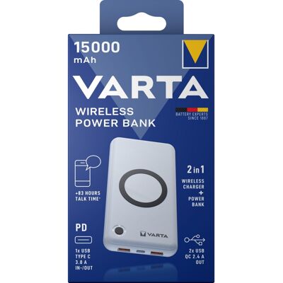 Varta 15000mAh Kabelloses Powerbank - Modell 57908 101 111, Tragbar Varta 15000mAh Kabelloses Powerbank - Modell 57908 101 111, Tragbar