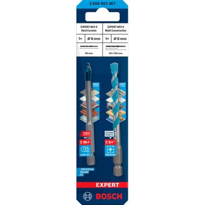 Bosch EXPERT HEX-9 HardCeramic + HEX-9 MultiConstruction Bohrer-Satz, Ø 8mm Bosch EXPERT HEX-9 HardCeramic + HEX-9 MultiConstruction Bohrer-Satz, Ø 8mm
