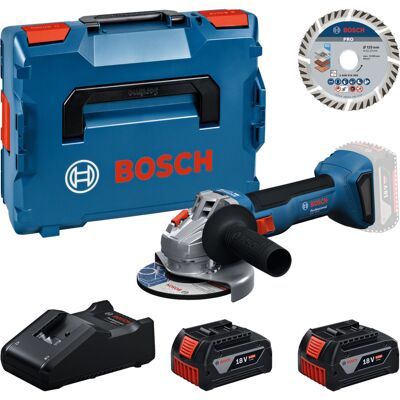Bosch Werkzeug-Set Akku Winkelschleifer mit 2 Akkus 4.0 Amperestunden und Trennscheibe 125 mm in L-BOXX Bosch Werkzeug-Set Akku Winkelschleifer mit 2 Akkus 4.0 Amperestunden und Trennscheibe 125 mm in L-BOXX