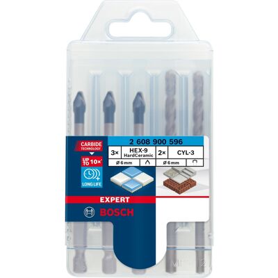 Bosch EXPERT HEX-9 HardCeramic Bohrer Mixed-Set, Ø 6mm, Bohrer-Satz Bosch EXPERT HEX-9 HardCeramic Bohrer Mixed-Set, Ø 6mm, Bohrer-Satz