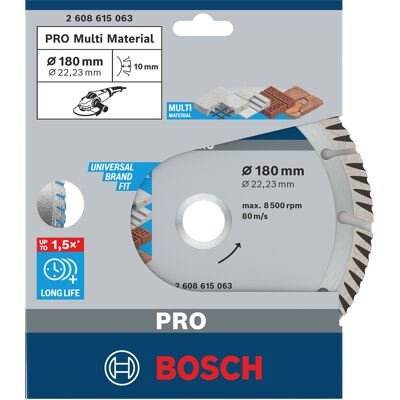 Bosch PRO Multi Material Diamant-Trennscheibe, Ø 180mm Bosch PRO Multi Material Diamant-Trennscheibe, Ø 180mm