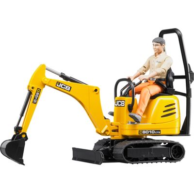 Bruder JCB Mikrobagger 8010 CTS und Bauarbeiter, Modellfahrzeug Bruder JCB Mikrobagger 8010 CTS und Bauarbeiter, Modellfahrzeug