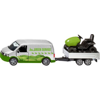 SIKU SUPER VW T6 mit Rasentraktor, Modellfahrzeug SIKU SUPER VW T6 mit Rasentraktor, Modellfahrzeug