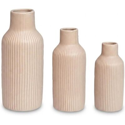 Relaxdays Vasen 3er Set Keramik Beige Gerillt 20 cm x ø 9 cm 18 cm x ø 7,5 cm 14,5 cm x ø 6,5 cm Relaxdays Vasen 3er Set Keramik Beige Gerillt 20 cm x ø 9 cm 18 cm x ø 7,5 cm 14,5 cm x ø 6,5 cm