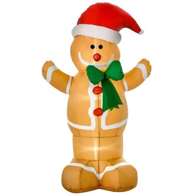 HOMCOM Aufblasbare Weihnachtsdeko Polyester 110L x 70B x 183H cm Gelb HOMCOM Aufblasbare Weihnachtsdeko Polyester 110L x 70B x 183H cm Gelb