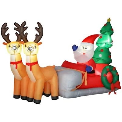 Outsunny Aufblasbar Weihnachtsdeko Polyester 216L x 90B x 150H cm Mehrfarbig Outsunny Aufblasbar Weihnachtsdeko Polyester 216L x 90B x 150H cm Mehrfarbig