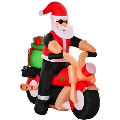 HOMCOM Aufblasbarer Weihnachtsmann auf Motorrad mit Gebläse HOMCOM Aufblasbarer Weihnachtsmann auf Motorrad mit Gebläse