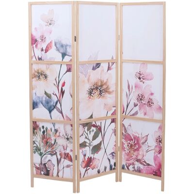 MCW Paravent O70 Naturmotive Holz Polyethylen 170x137cm Blumen MCW Paravent O70 Naturmotive Holz Polyethylen 170x137cm Blumen