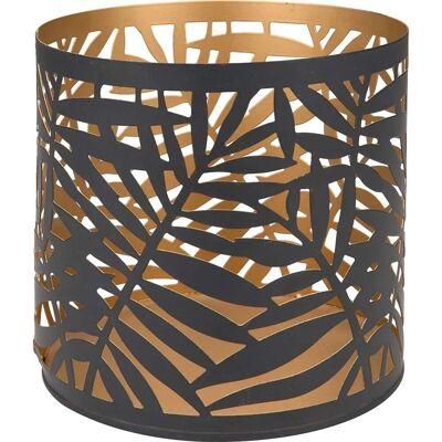 Teelichthalter Dark Wonder Ø 13 cm x 12 cm Schwarz-Gold Teelichthalter Dark Wonder Ø 13 cm x 12 cm Schwarz-Gold