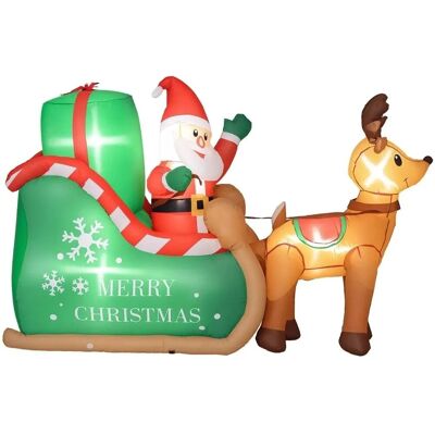 Outsunny Aufblasbar Weihnachtsdeko Polyester Mehrfarbig 210L x 80B x 140H cm Outsunny Aufblasbar Weihnachtsdeko Polyester Mehrfarbig 210L x 80B x 140H cm