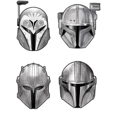 Komar Deco-Sticker Star Wars The Mandalorian Helmets Grau Komar Deco-Sticker Star Wars The Mandalorian Helmets Grau