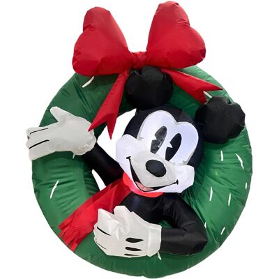 Disney Mickey aufblasbarer Outdoor-Weihnachtskranz 75 cm Disney Mickey aufblasbarer Outdoor-Weihnachtskranz 75 cm