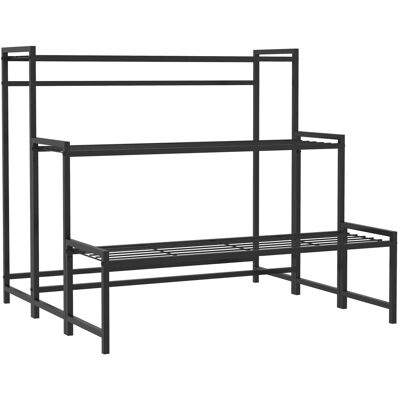 Outsunny Pflanzenständer Metall Schwarz 75L x 70B x 66H cm Outsunny Pflanzenständer Metall Schwarz 75L x 70B x 66H cm