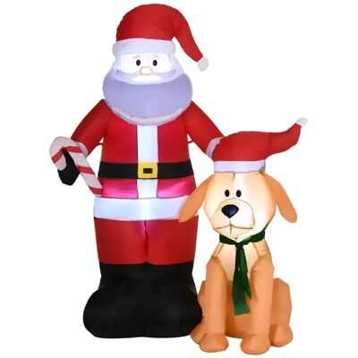 Outsunny Aufblasbarer Weihnachtsmann mit Hund für Innen- und Außenbereich Outsunny Aufblasbarer Weihnachtsmann mit Hund für Innen- und Außenbereich