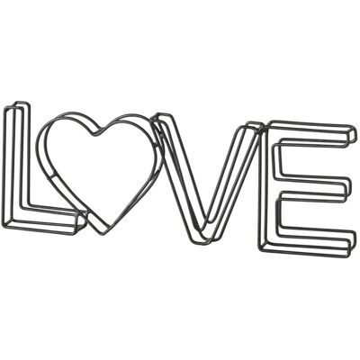 Boltze Schriftzug Love Herz-Detail 10,5 cm x 30,7 cm Schwarz-Braun Boltze Schriftzug Love Herz-Detail 10,5 cm x 30,7 cm Schwarz-Braun