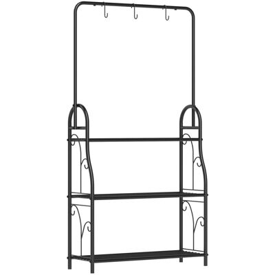 Outsunny Pflanzenständer Metall Schwarz 75L x 25B x 137H cm Outsunny Pflanzenständer Metall Schwarz 75L x 25B x 137H cm