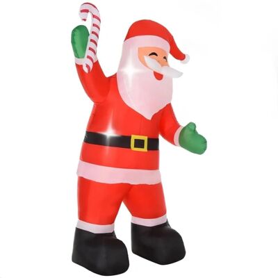 HOMCOM Aufblasbar Weihnachtsdeko Polyester 125L x 95B x 243H cm Rot HOMCOM Aufblasbar Weihnachtsdeko Polyester 125L x 95B x 243H cm Rot