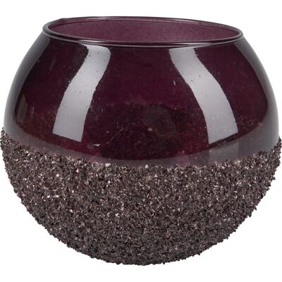 Teelichthalter Blush Bordeaux Glas 10 cm x Ø 11 cm Lila Teelichthalter Blush Bordeaux Glas 10 cm x Ø 11 cm Lila