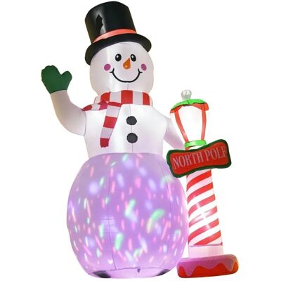HOMCOM Aufblasbar Weihnachtsdeko Polyester 164L x 103B x 240H cm Weiß HOMCOM Aufblasbar Weihnachtsdeko Polyester 164L x 103B x 240H cm Weiß