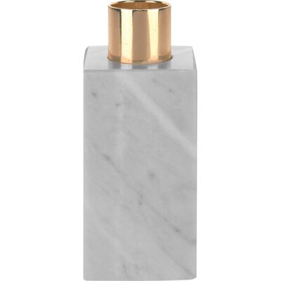 Kerzenhalter Modern Antique 10 cm x 4,5 cm x 4,5 cm Weiß-Grau Kerzenhalter Modern Antique 10 cm x 4,5 cm x 4,5 cm Weiß-Grau