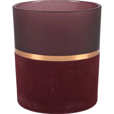 Teelichthalter Blush Bordeaux Glas 10 cm x Ø 8,8 cm Beere Teelichthalter Blush Bordeaux Glas 10 cm x Ø 8,8 cm Beere