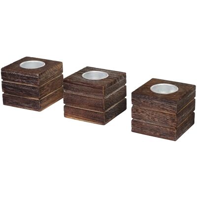 MCW 3er Set Teelichthalter Leuca Shabby-Look Vintage Braun MCW 3er Set Teelichthalter Leuca Shabby-Look Vintage Braun