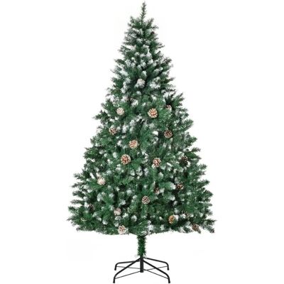 HOMCOM Weihnachtsbaum mit 59 Zapfen Kunststoff Stahl 90 x 180H cm HOMCOM Weihnachtsbaum mit 59 Zapfen Kunststoff Stahl 90 x 180H cm