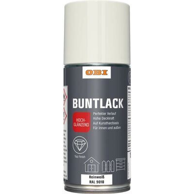 OBI Buntlack Spray RAL 9010 Reinweiß hochglänzend 150 ml OBI Buntlack Spray RAL 9010 Reinweiß hochglänzend 150 ml
