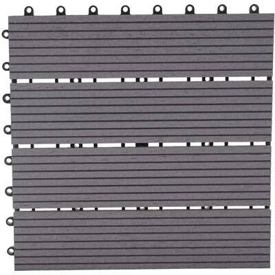 MCW WPC Bodenfliese Sarthe Holzoptik Balkon/Terrasse 11x Je 30x30cm - 1qm Grau Linear MCW WPC Bodenfliese Sarthe Holzoptik Balkon/Terrasse 11x Je 30x30cm - 1qm Grau Linear