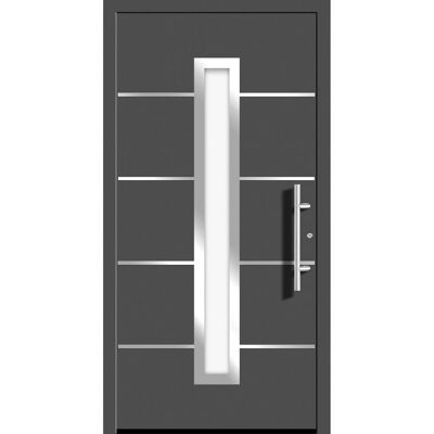 Splendoor Moderno Aluminium-Haustür Moderno M410/B 110 x 210 cm Anthrazit Metallic Anschlag Rechts Splendoor Moderno Aluminium-Haustür Moderno M410/B 110 x 210 cm Anthrazit Metallic Anschlag Rechts