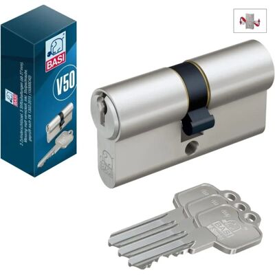 Basi V50 Profil Doppelzylinder 35/50 mm Gleichschließend Not und Gefahrenfunktion Basi V50 Profil Doppelzylinder 35/50 mm Gleichschließend Not und Gefahrenfunktion