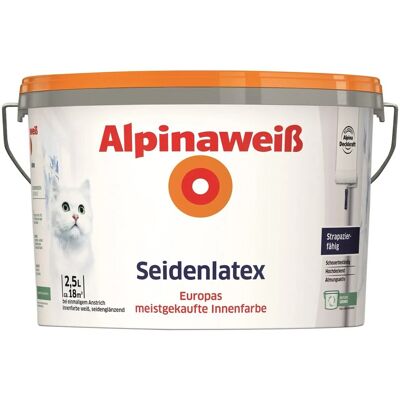 Alpina - Alpinaweiß Seidenlatex - Weiß - Latexfarbe Alpina - Alpinaweiß Seidenlatex - Weiß - Latexfarbe