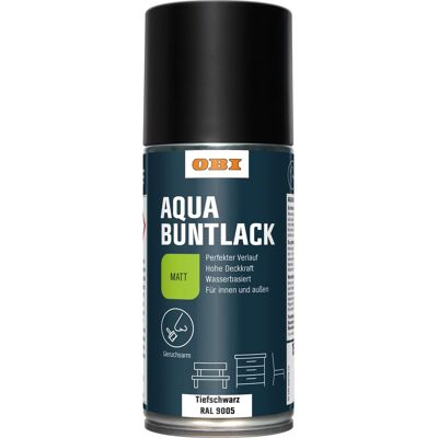 OBI Buntlack Spray RAL 9005 Tiefschwarz matt wv 150 ml OBI Buntlack Spray RAL 9005 Tiefschwarz matt wv 150 ml